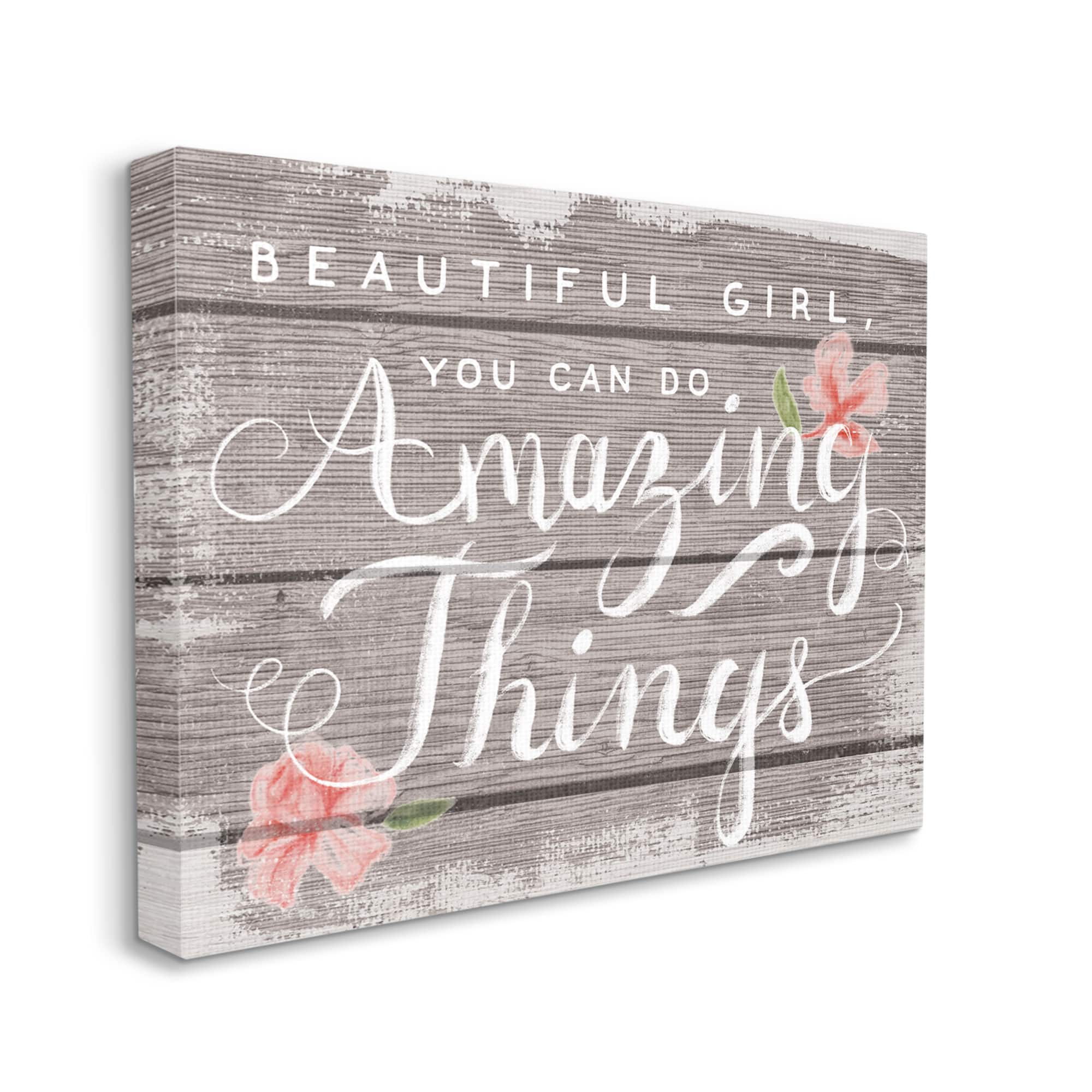 Stupell Industries Beautiful Girl Inspirational Wall Art